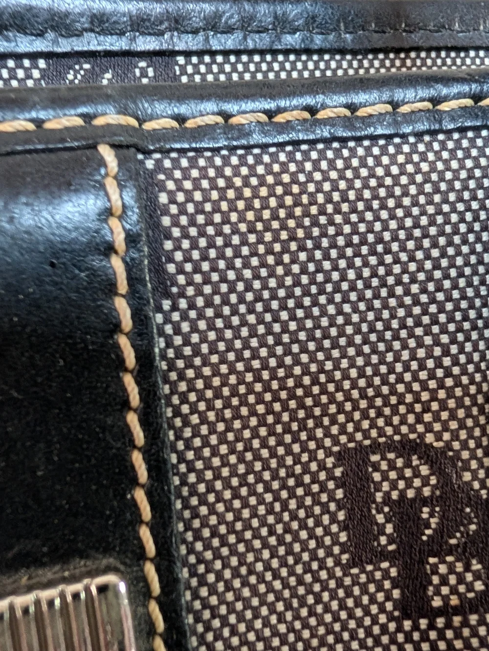 Dooney and Bourke Vintage DB Signature Tote Black Grey Push Lock Handbag